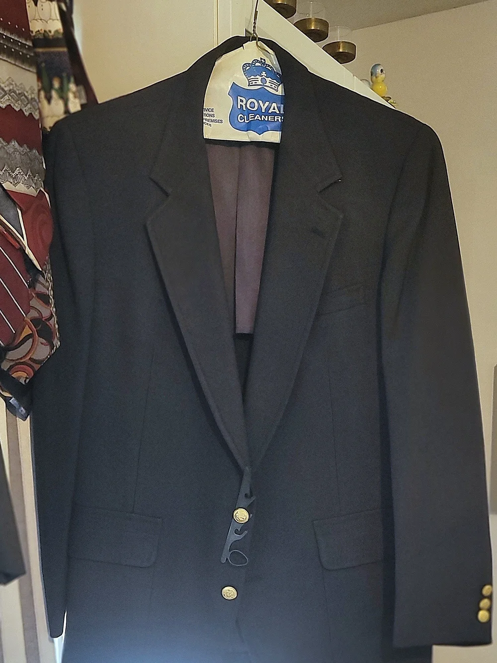 Men's Navy Sport Coat with Gold Buttons